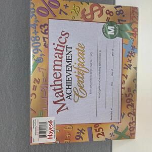 Hayes Mathmatics Achievement Certificates 30 Pack 8.5" x 11" NEW!